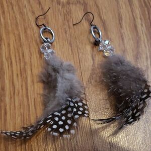 Feather Earrings Unique Handmade Womens